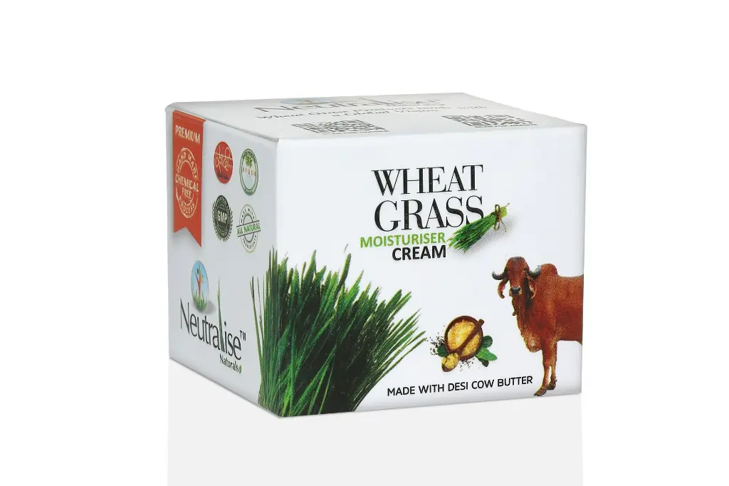 Neutralise Wheatgrass moisturizer cream made with desi cow butter for dry skin hyperpigmentation psoriasis eczema scales hyperpigmentation.webp