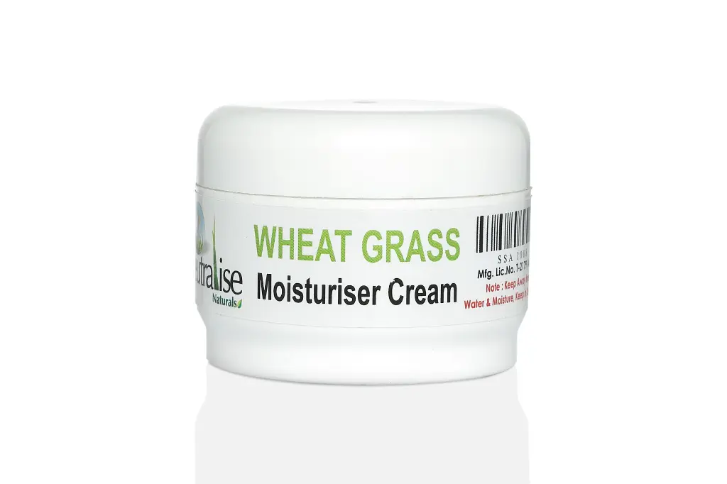 Neutralise Wheatgrass moisturizer cream for dry skin hyperpigmentation psoriasis eczema scales and more.webp