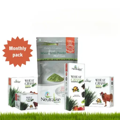 [WG-Body-04] Psoriasis, Eczema & Dermatitis Wheatgrass Body Care Kit –  for beginner 